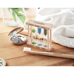 Vue Jeu de 3 sabliers de douche - Ei de couleur marron| Krokrodeal