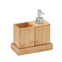 Vue Set de bain 3 pièces en bambou - Suomi de couleur marron| Krokrodeal