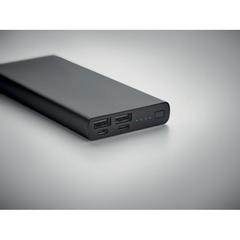 Vue Powerbank 10000 mAh - Powerflat 8 c de couleur noir| Krokrodeal