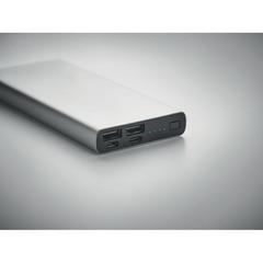 Vue Powerbank 10000 mAh - Powerflat 8 c de couleur gris| Krokrodeal