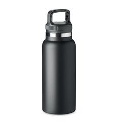 Vue Bouteille double paroi 970 ml - Cleo large de couleur noir| Krokrodeal