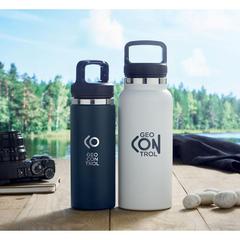 Vue Bouteille double paroi 970 ml - Cleo large de couleur blanc| Krokrodeal