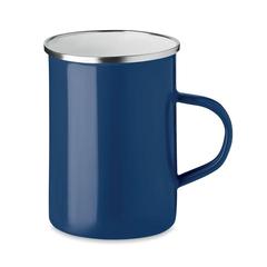 Vue Tasse en métal couche d'émail - Silver de couleur bleu| Krokrodeal