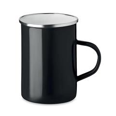 Vue Tasse en métal couche d'émail - Silver de couleur noir| Krokrodeal