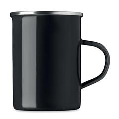Vue Tasse en métal couche d'émail - Silver de couleur noir| Krokrodeal