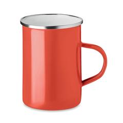 Vue Tasse en métal couche d'émail - Silver de couleur rouge| Krokrodeal