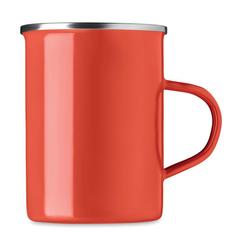 Vue Tasse en métal couche d'émail - Silver de couleur rouge| Krokrodeal