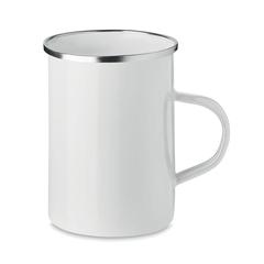 Vue Tasse en métal couche d'émail - Silver de couleur blanc| Krokrodeal