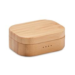 Vue Écouteurs TWS étui en bambou - Jazz bamboo de couleur marron| Krokrodeal