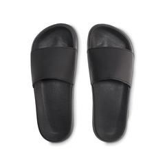 Vue Claquettes antidérapantes taill - Kolam de couleur noir| Krokrodeal