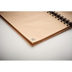 Vue Carnet à spirale A5 en bambou - Bram de couleur marron| Krokrodeal