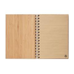 Vue Carnet à spirale A5 en bambou - Bram de couleur marron| Krokrodeal
