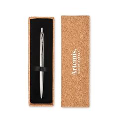 Vue Stylo en acier inox. recyclé - Graz de couleur gris| Krokrodeal
