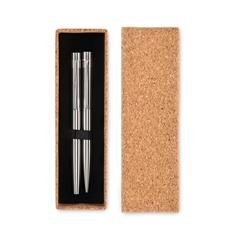 Vue Stylos en acier inox. recyclé - Graz set de couleur gris| Krokrodeal