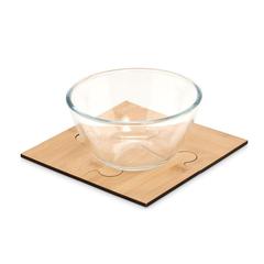 Vue Lot de 4 sous-verres puzzle - Lepy de couleur marron| Krokrodeal