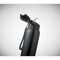 Vue Bouteille double paroi 580 ml - Louc de couleur noir| Krokrodeal