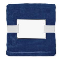 Vue Couverture polaire RPET 280gr - Logan de couleur bleu| Krokrodeal