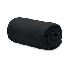 Vue Couverture polaire RPET 130gr - Bogda de couleur noir| Krokrodeal
