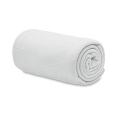 Vue Couverture polaire RPET 130gr - Bogda de couleur blanc| Krokrodeal