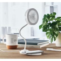 Vue Ventilateur bureau et lumière - Viento de couleur blanc| Krokrodeal