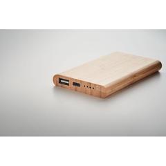 Vue Powerbank bambou de 4000 mAh - Arenapower c de couleur marron| Krokrodeal