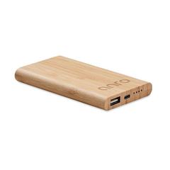 Vue Powerbank bambou de 4000 mAh - Arenapower c de couleur marron| Krokrodeal