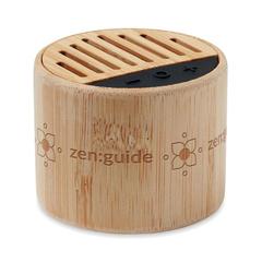 Vue Haut-parleur sans fil bambou - Round lux de couleur marron| Krokrodeal