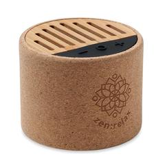 Vue Haut-parleur sans fil liège - Round + de couleur marron| Krokrodeal