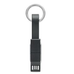 Vue Porte-clés avec câble 4 en 1 - Key c de couleur noir| Krokrodeal