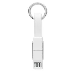 Vue Porte-clés avec câble 4 en 1 - Key c de couleur blanc| Krokrodeal