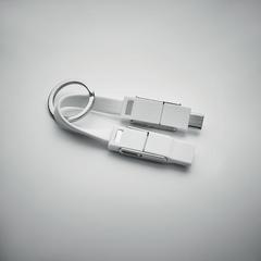 Vue Porte-clés avec câble 4 en 1 - Key c de couleur blanc| Krokrodeal