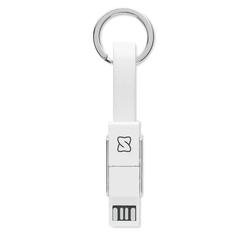 Vue Porte-clés avec câble 4 en 1 - Key c de couleur blanc| Krokrodeal