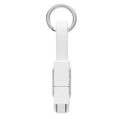 Vue Porte-clés avec câble 4 en 1 - Key c de couleur blanc| Krokrodeal