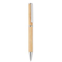 Vue Stylo bille twist en bambou - Naira de couleur marron| Krokrodeal