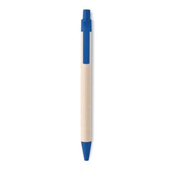 Vue Stylo en carton de lait recyclé - Mito pen de couleur bleu| Krokrodeal