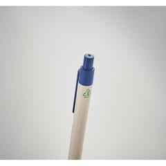 Vue Stylo en carton de lait recyclé - Mito pen de couleur bleu| Krokrodeal