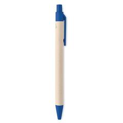 Vue Stylo en carton de lait recyclé - Mito pen de couleur bleu| Krokrodeal