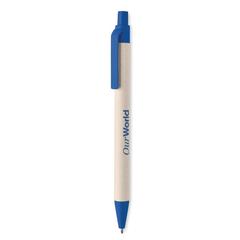 Vue Stylo en carton de lait recyclé - Mito pen de couleur bleu| Krokrodeal