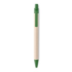 Vue Stylo en carton de lait recyclé - Mito pen de couleur vert| Krokrodeal
