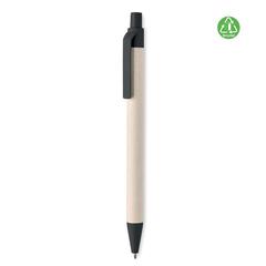 Vue Stylo en carton de lait recyclé - Mito pen de couleur noir| Krokrodeal