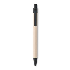 Vue Stylo en carton de lait recyclé - Mito pen de couleur noir| Krokrodeal