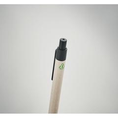 Vue Stylo en carton de lait recyclé - Mito pen de couleur noir| Krokrodeal