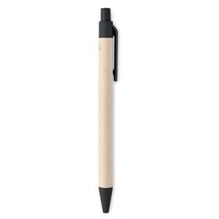 Vue Stylo en carton de lait recyclé - Mito pen de couleur noir| Krokrodeal