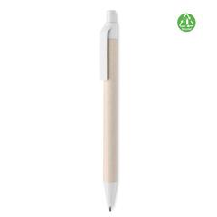 Vue Stylo en carton de lait recyclé - Mito pen de couleur blanc| Krokrodeal