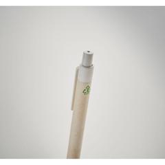 Vue Stylo en carton de lait recyclé - Mito pen de couleur blanc| Krokrodeal