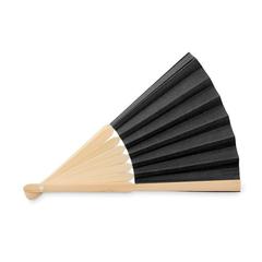 Vue Eventail en bambou - Fanny paper de couleur noir| Krokrodeal