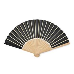 Vue Eventail en bambou - Fanny paper de couleur noir| Krokrodeal