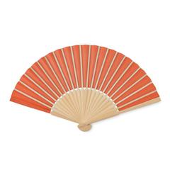 Vue Eventail en bambou - Fanny paper de couleur orange| Krokrodeal