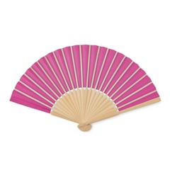 Vue Eventail en bambou - Fanny paper de couleur rose| Krokrodeal