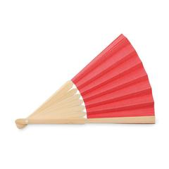 Vue Eventail en bambou - Fanny paper de couleur rouge| Krokrodeal